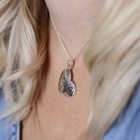 Sterling Silver Hammered Heart Necklace by Peace Of Mind